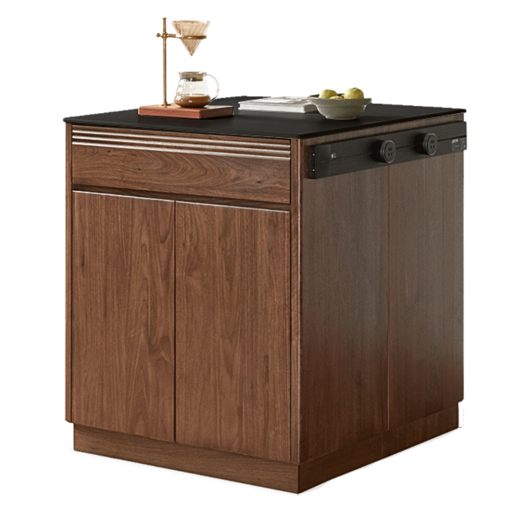 Black Walnut, Oak Solid Wood Island Light Luxury Sideboard
