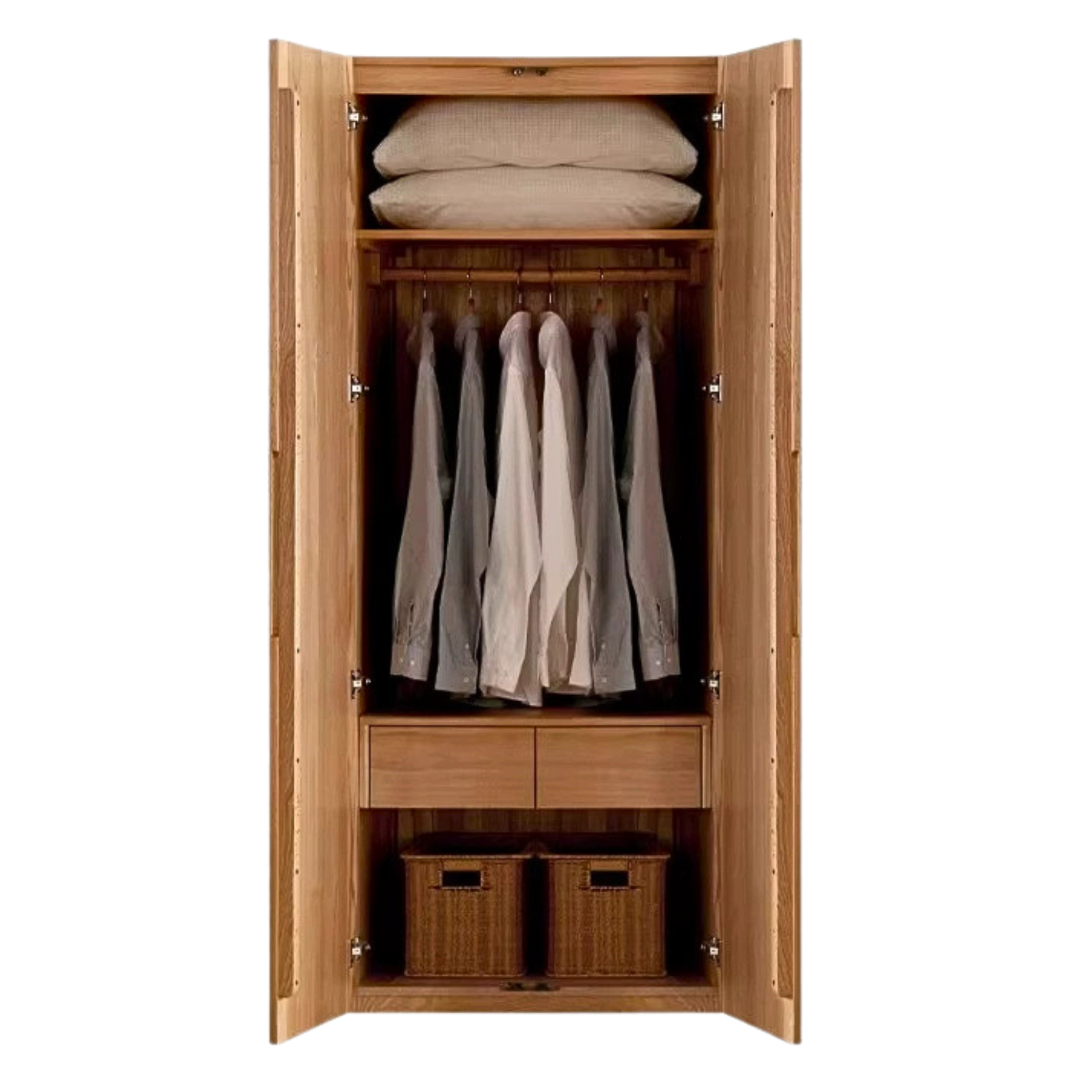 Oak Solid Wood Nordic Wardrobe.