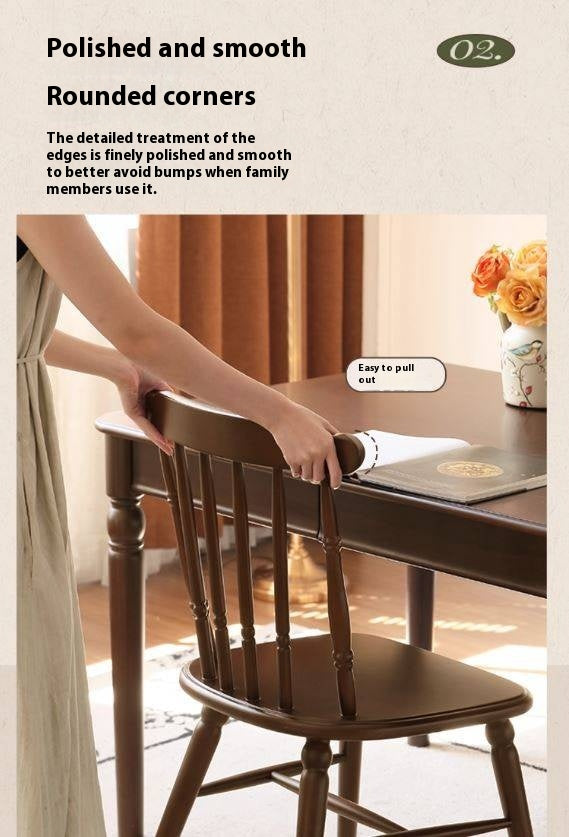 Set 4 pcs Black Walnut, Beech Solid Wood Dining Chair