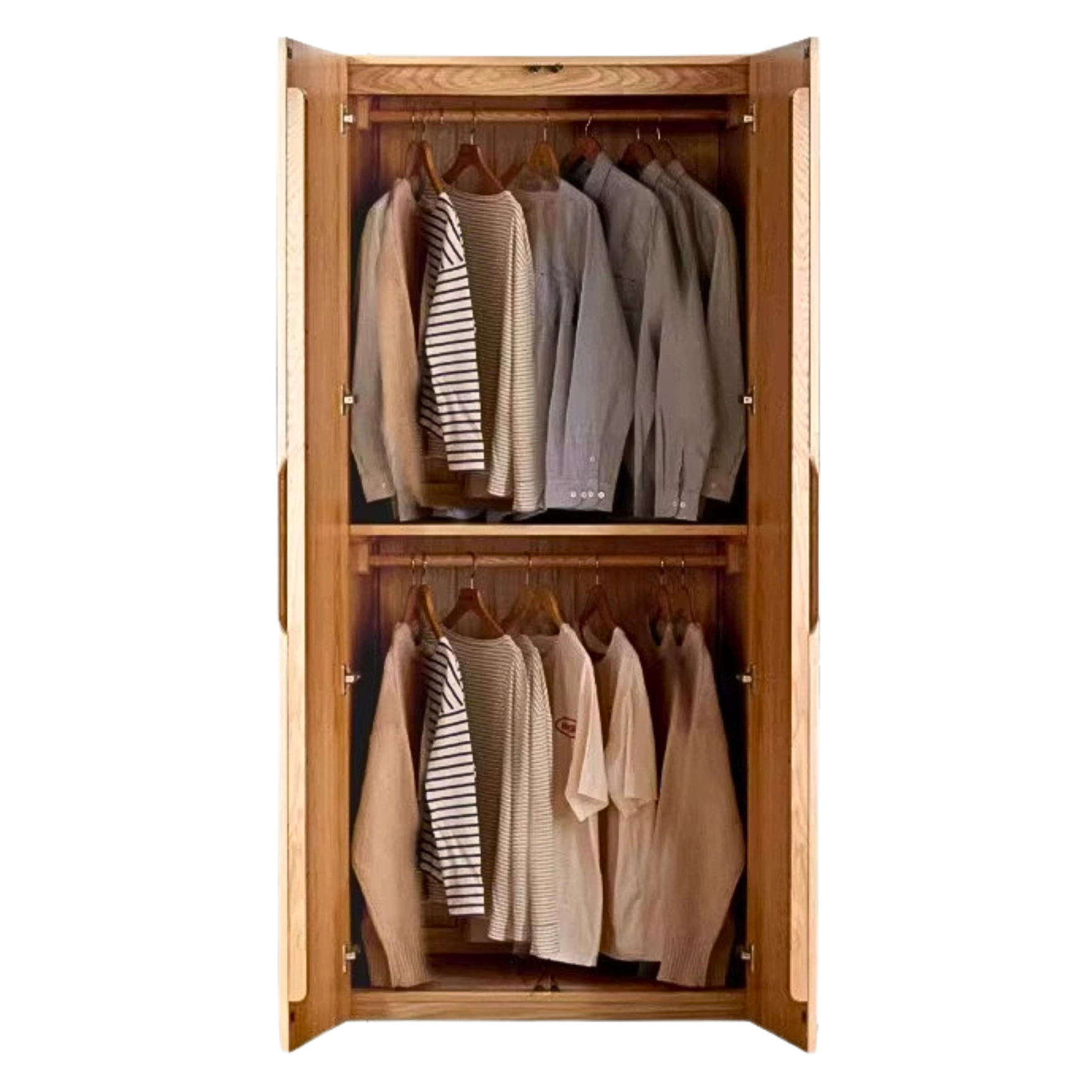 Oak Solid Wood Nordic Wardrobe.