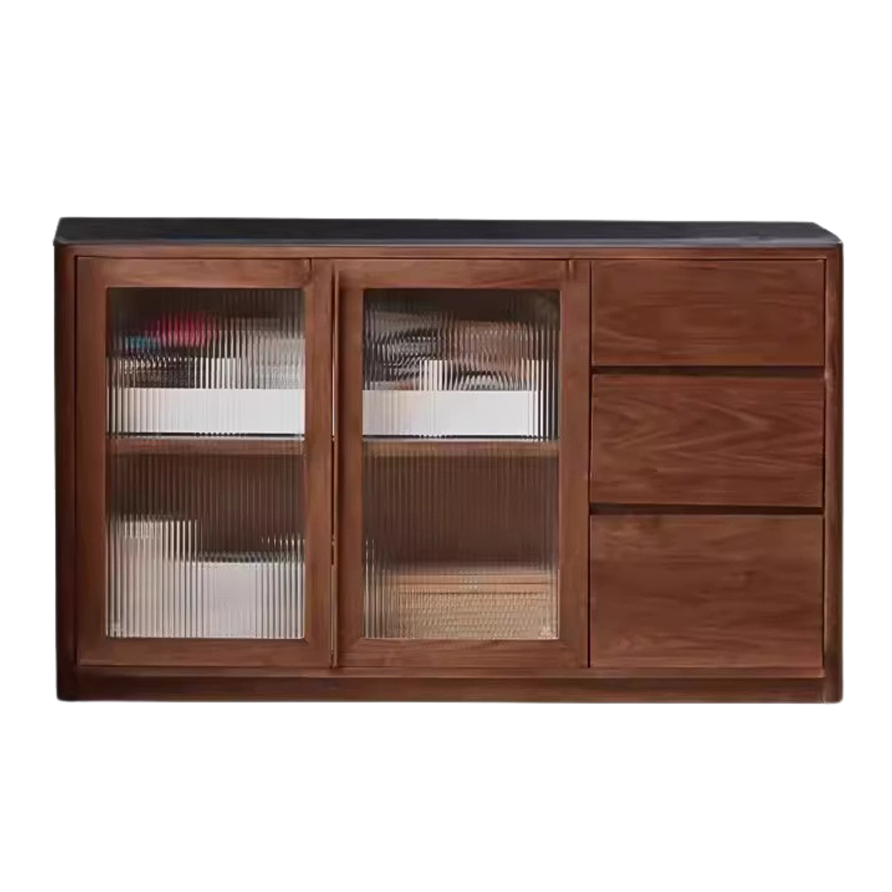 Black Walnut, Ash, Sandalwood Solid Wood Sideboard Hole Storage