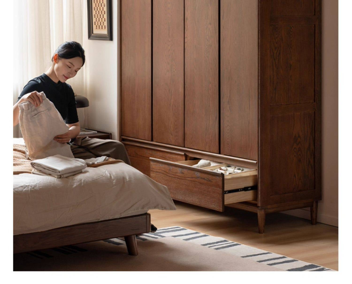 Oak Solid Wood Modern Off-Floor Wardrobe.