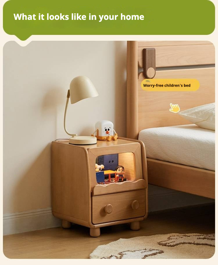 Beech, Poplar Solid Wood Children's Nightstand.