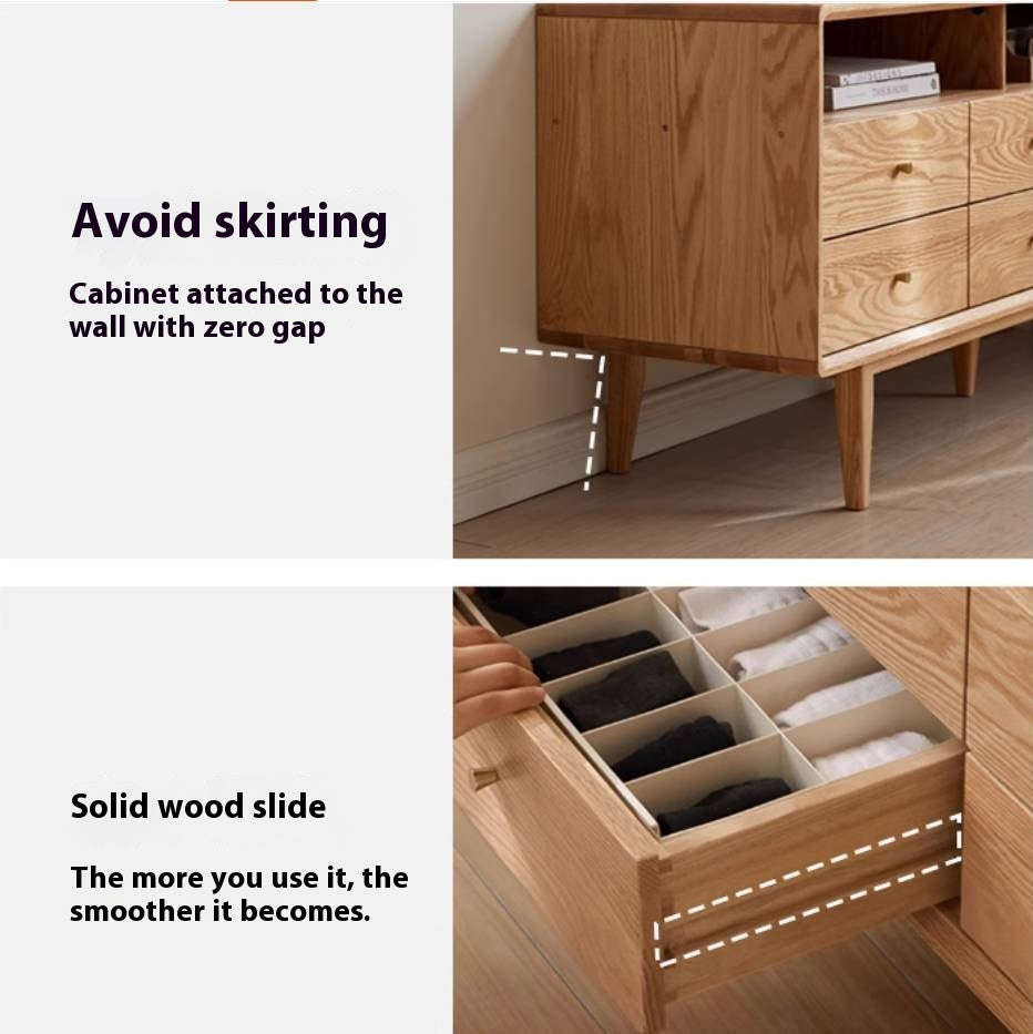 Oak Solid Wood Bedroom TV Cabinet