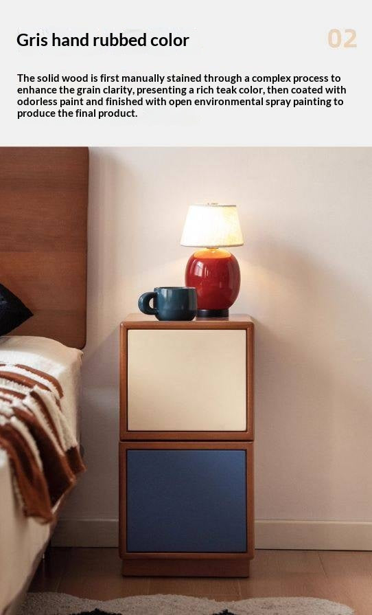 Poplar Solid Wood Nightstand Bauhaus Style