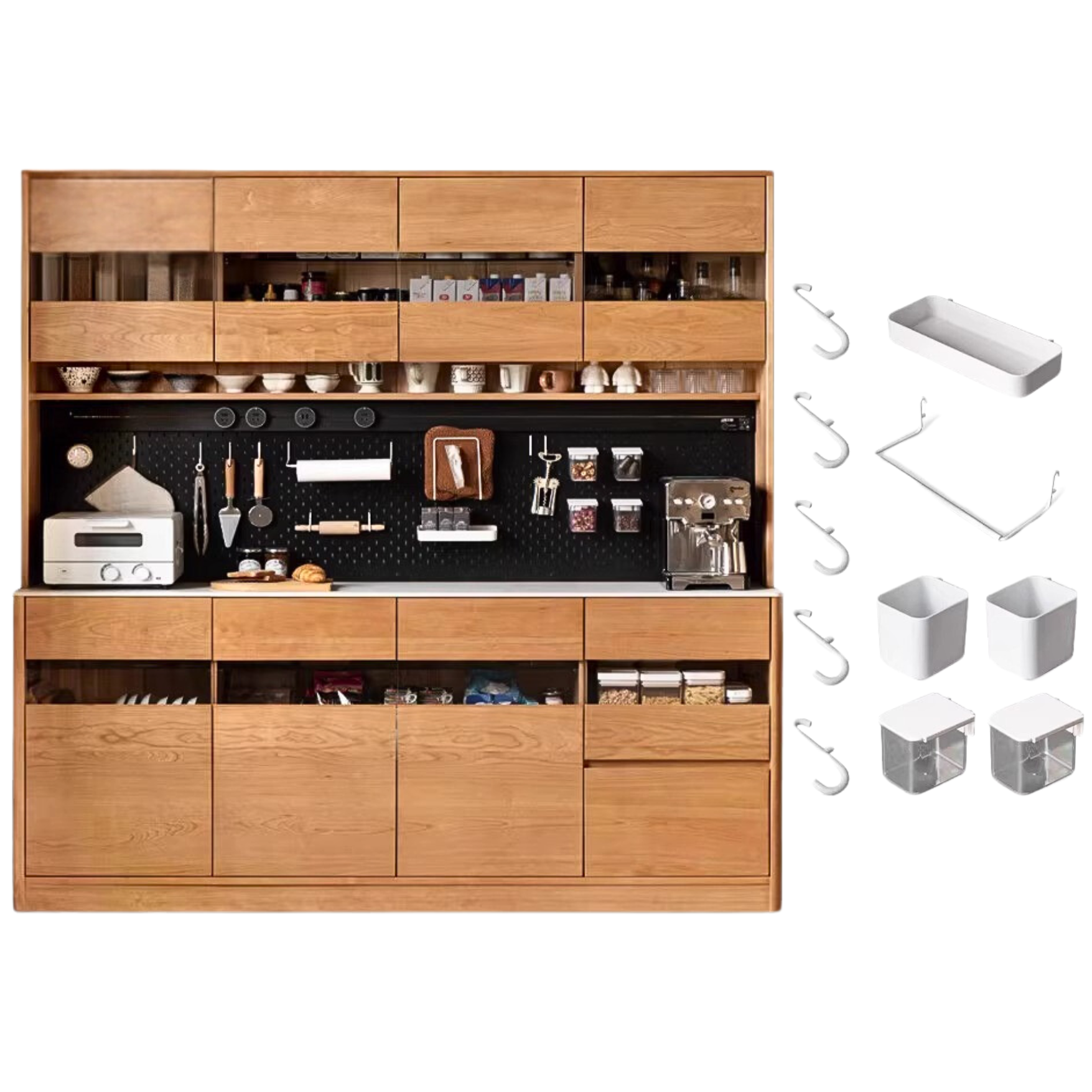 Cherry Solid Wood Large Capacity Storage Sideboard