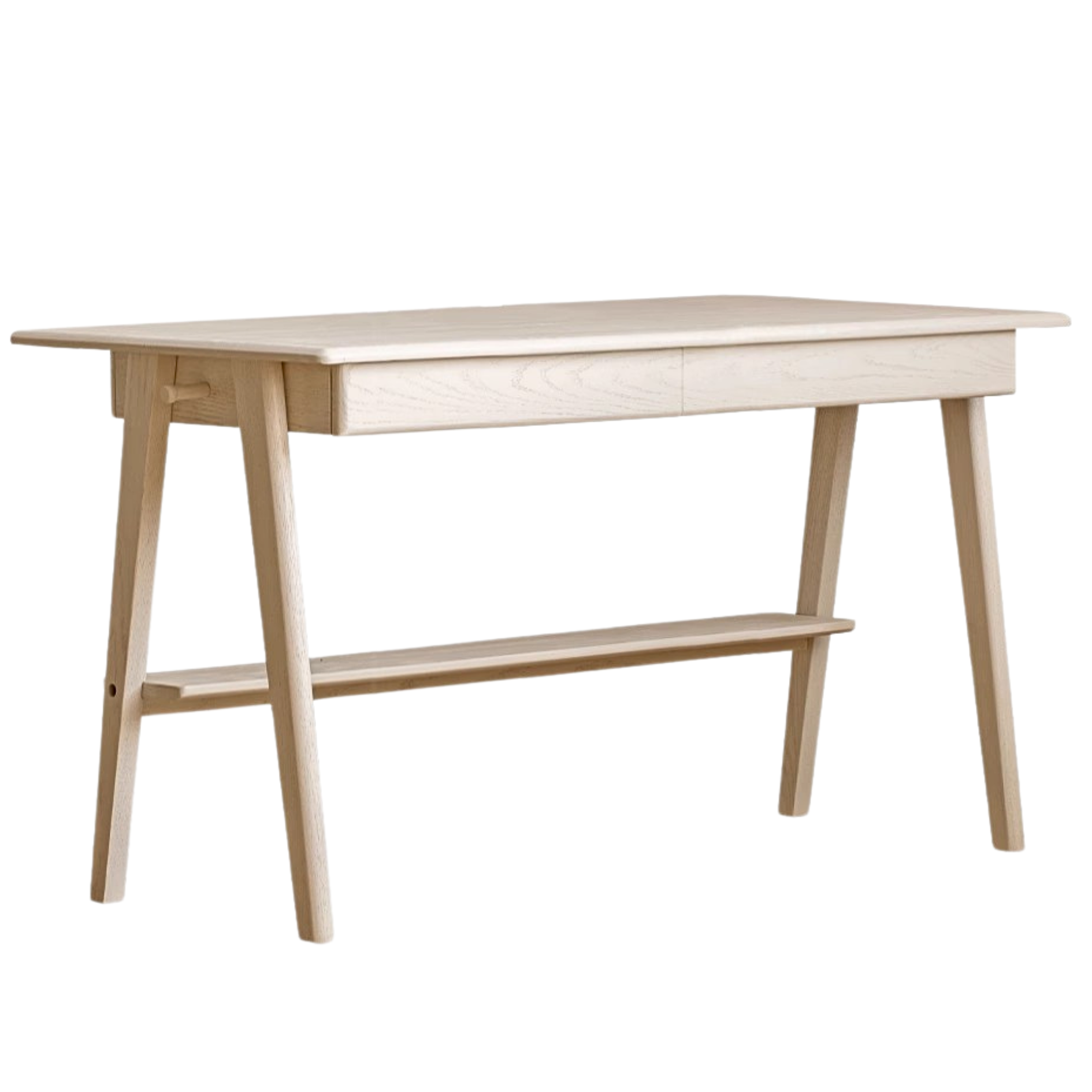 Oak, Solid Rubberwood Cream Wind Office Desk