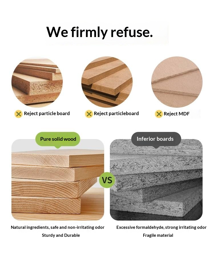 Beech, Rubberwood Solid Wood Kids’ Bed with Guardrail, Platform Bed, Headboard-Free Bed