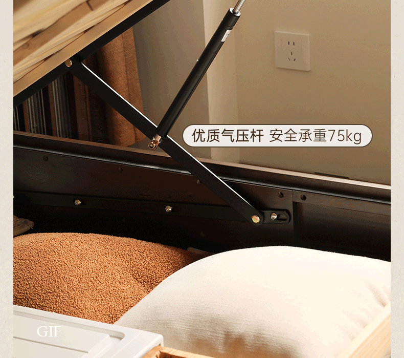 Poplar Solid Wood Box Bed — American Retro Vintage Style Off-the-Ground Box Bed