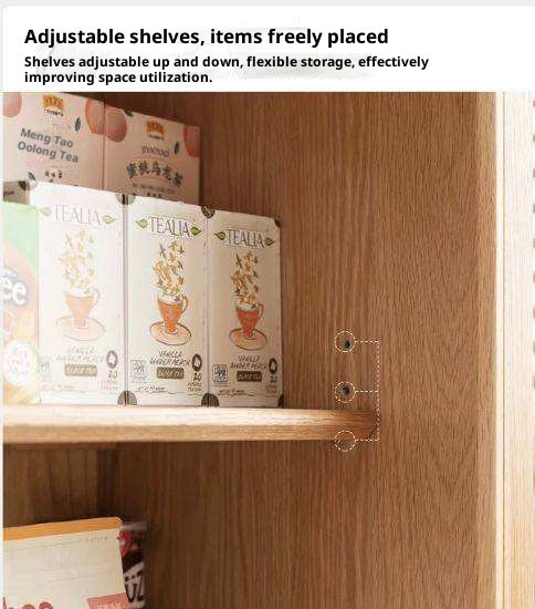 Oak, Beech Solid Wood Bookcase Floor to Floor Free Combination Sliding Door
