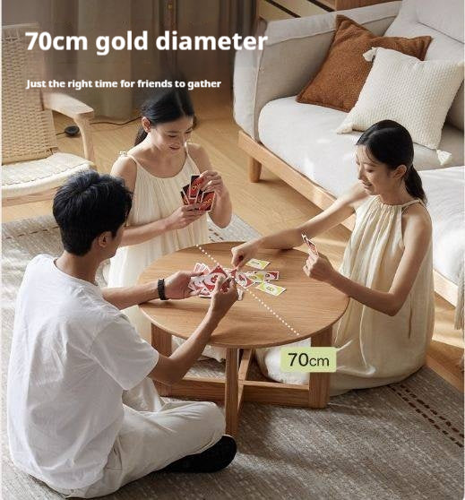 Oak Solid Wood Modern Round Coffee Table