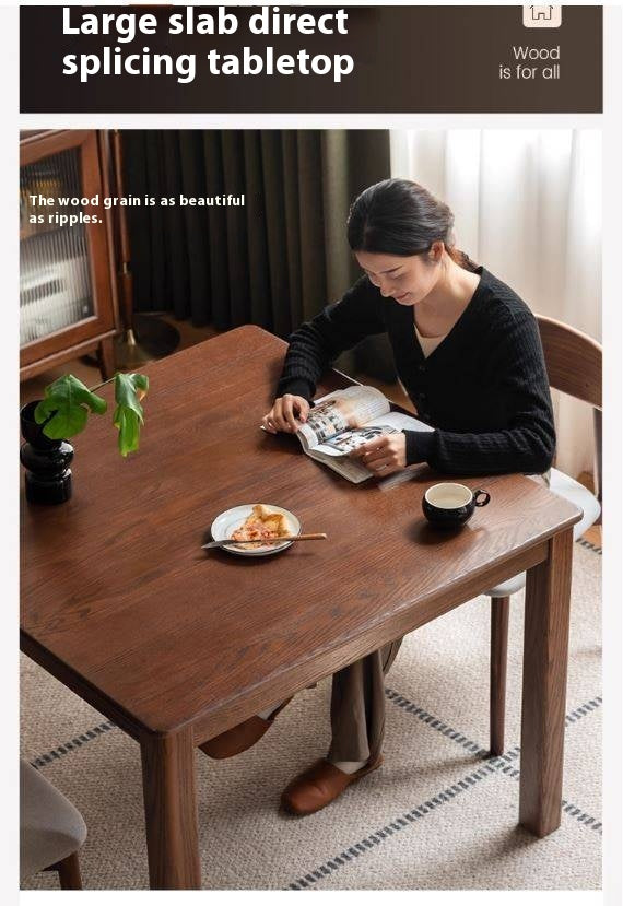 Oak Solid Wood Square Dining Table