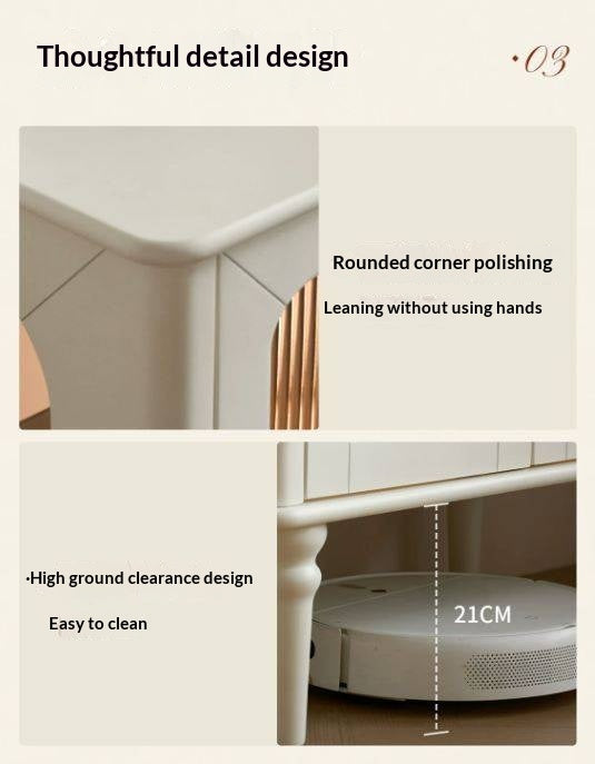 Solid RubberWood French Accent Cabinet with Round Arch Glass Doors and Turned Legs