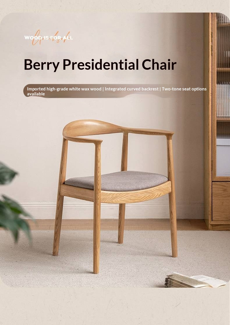Ash Solid Wood Japanese Presidential Dining Chair
