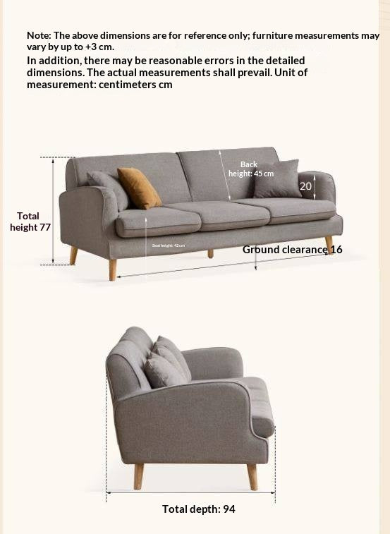 Compact Track Arm Sofa with Tapered Wood Legs