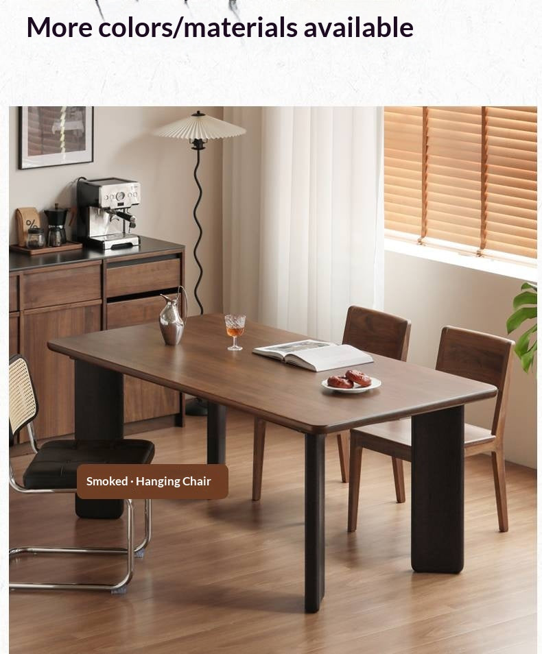 Oak Solid Wood Modern Cave Stone Rock Plate Dining Table