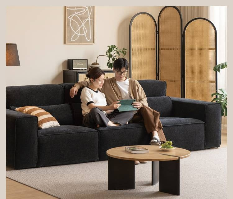 Fabric Modern Style chenille tofu block Sofa.