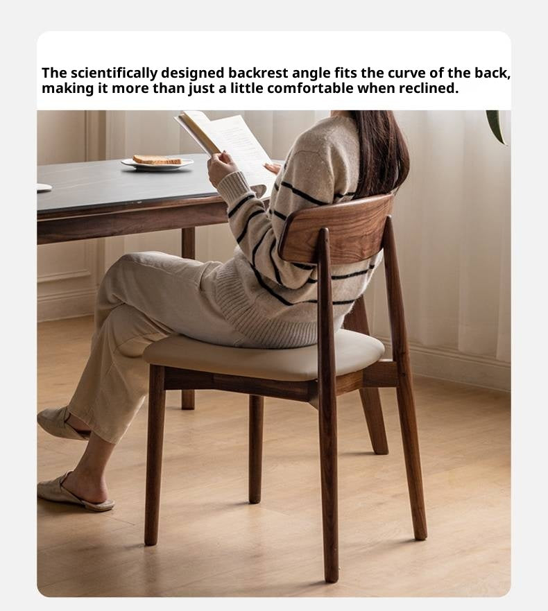 Set 4 pcs Black Walnut, Sandalwood Solid Wood Dining Chair