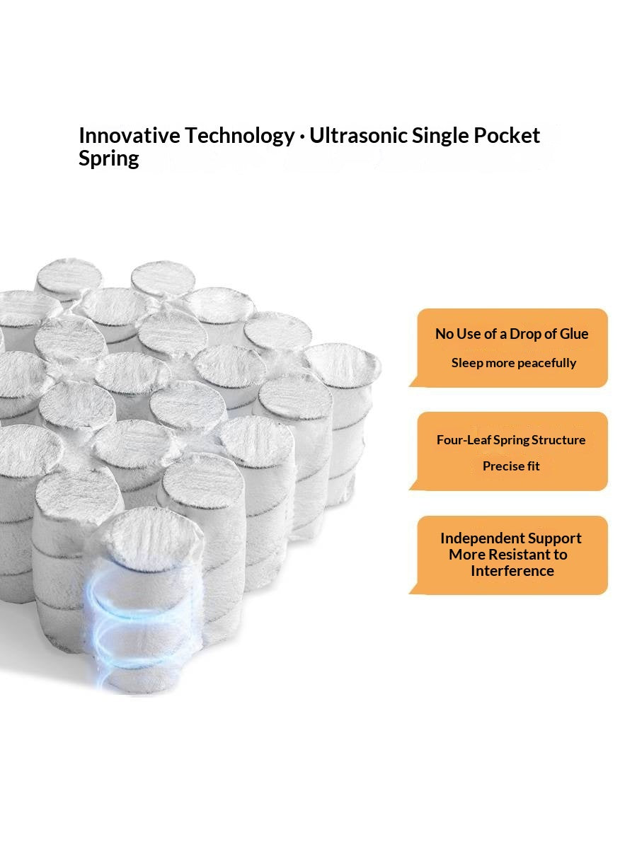 Zero-Glue Latex Mattress with Silver Ion, Soft Sponge, and Independent Spring