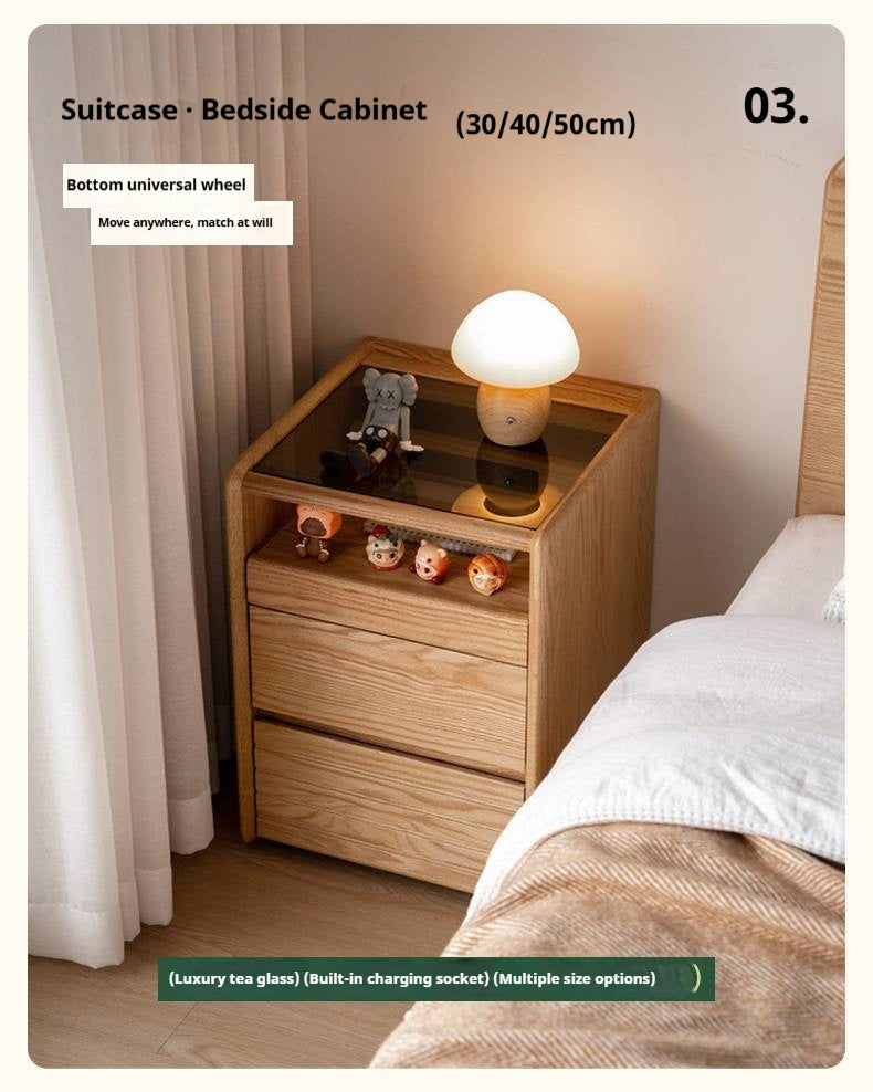 Oak, Ash, Beech Solid Wood Modern Simple Nightstand