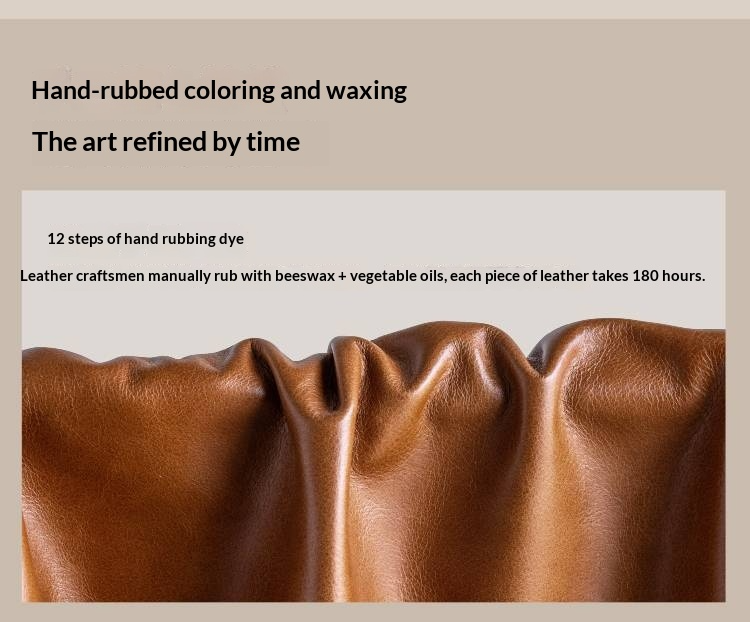 Genuine Leather Bauhaus Style Double Bed with Top Grain Cowhide Soft Backrest