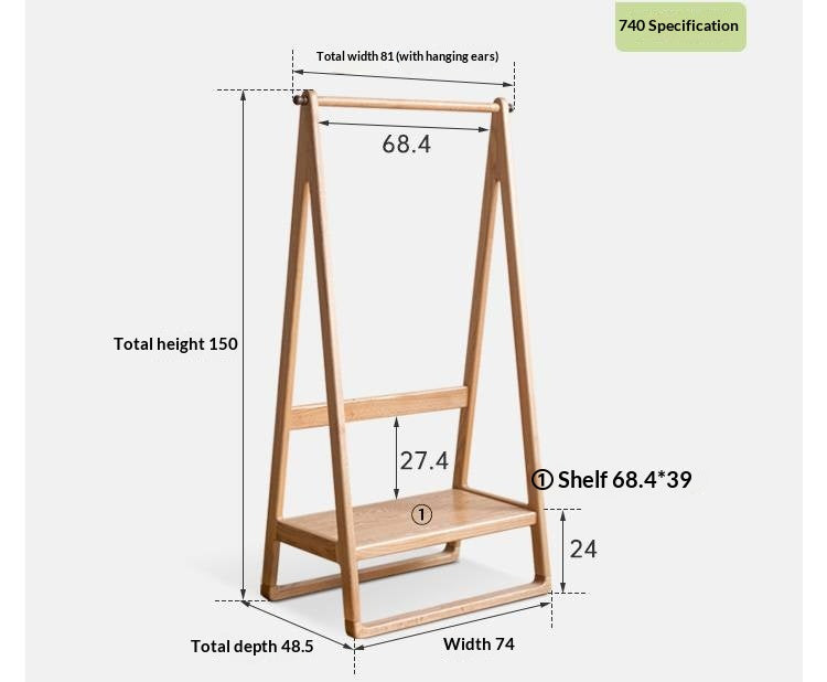 Solid Rubberwood Nordic Minimalist Standing Hanger