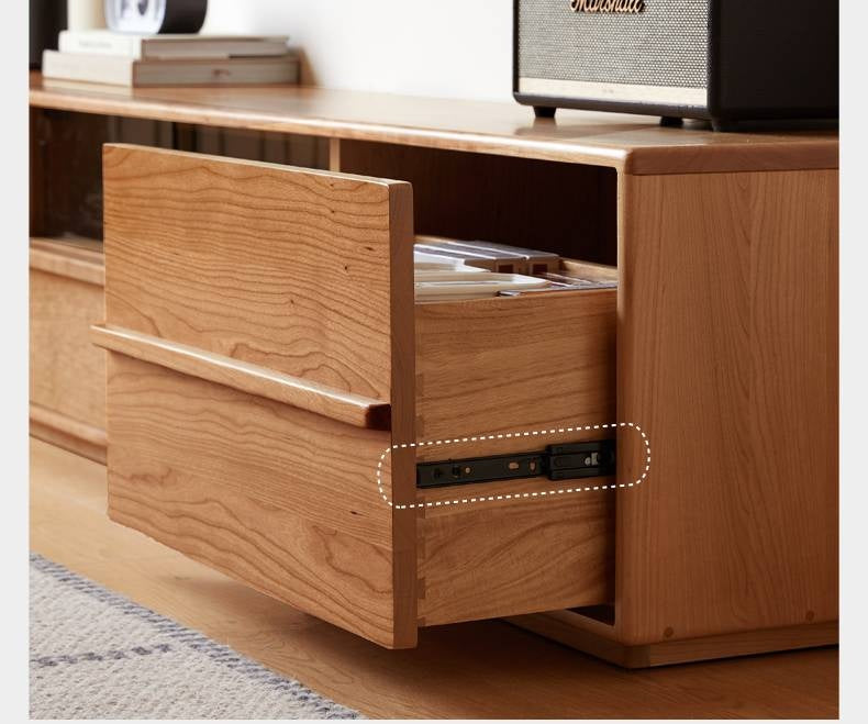Cherry Solid Wood Modern Simple Floor TV Stand