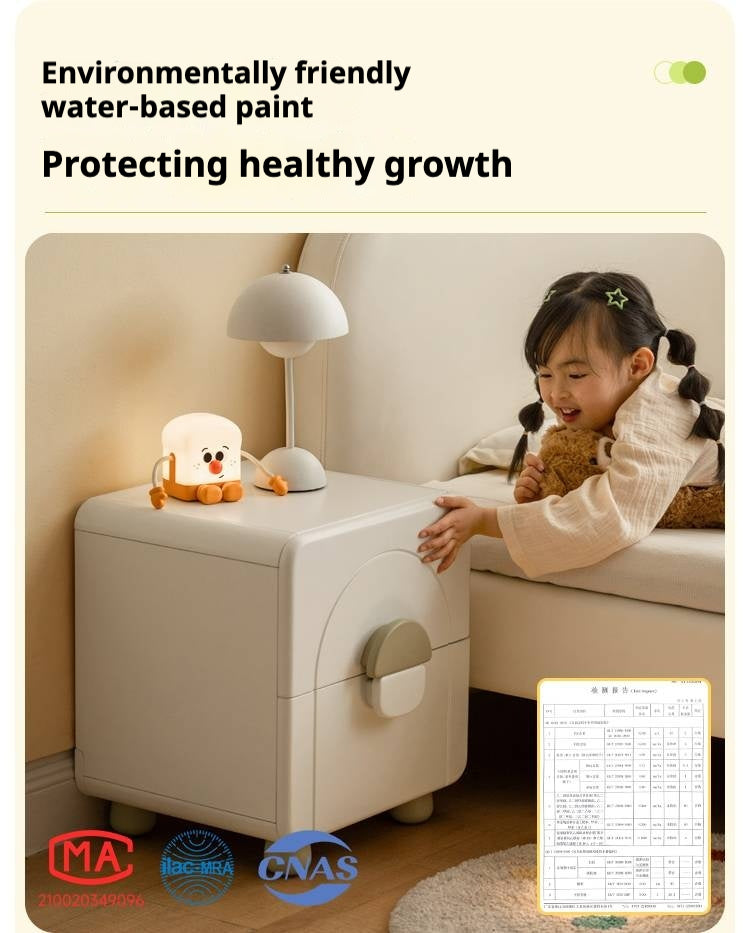 Rubber Wood Solid Wood Children's Nightstand.