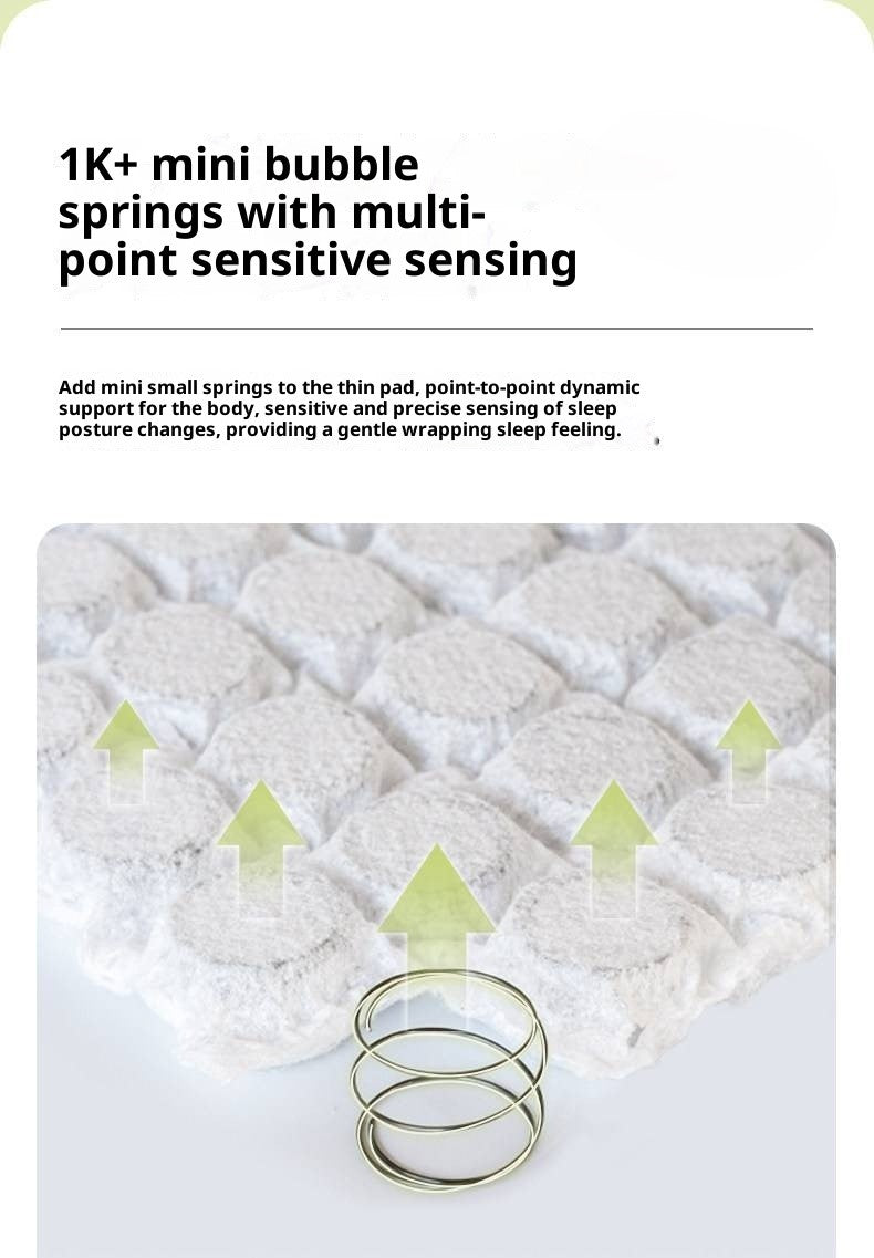 Zero-Glue Thin Mattress — Bubble Spring Support, Hard Mattress