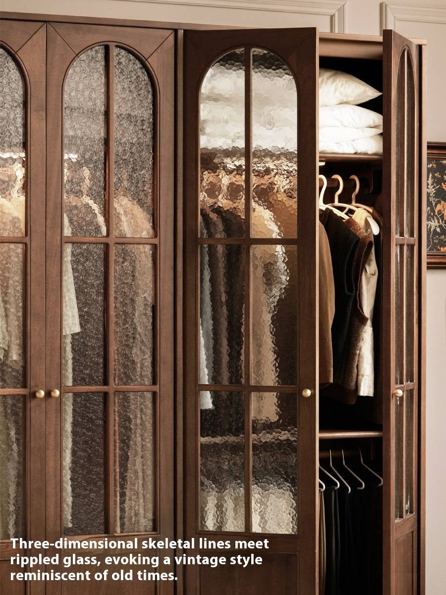 Solid Sandalwood French Retro Style Wardrobe