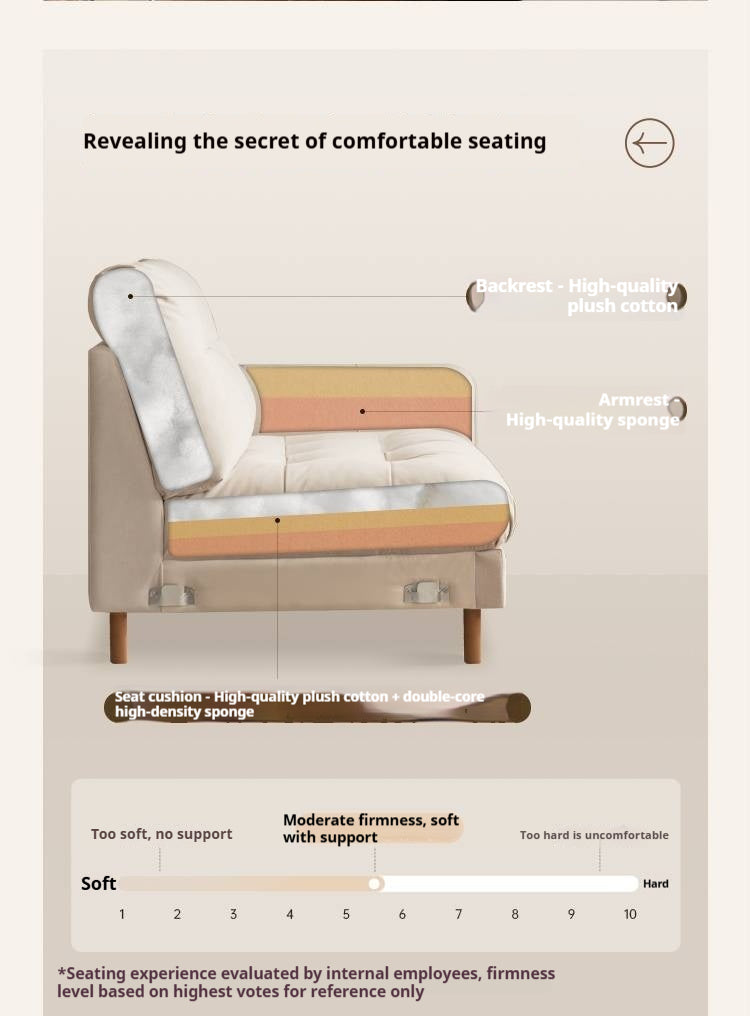 French Retro Fabric Sofa – High-Back with Pet-Friendly Scratch-Resistant Fabric