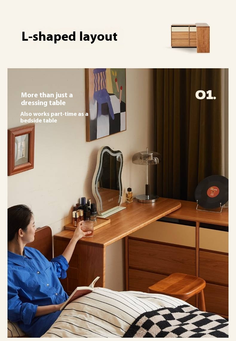 Cherry, Tulipwood Solid Wood Modern Style Vanity Table.