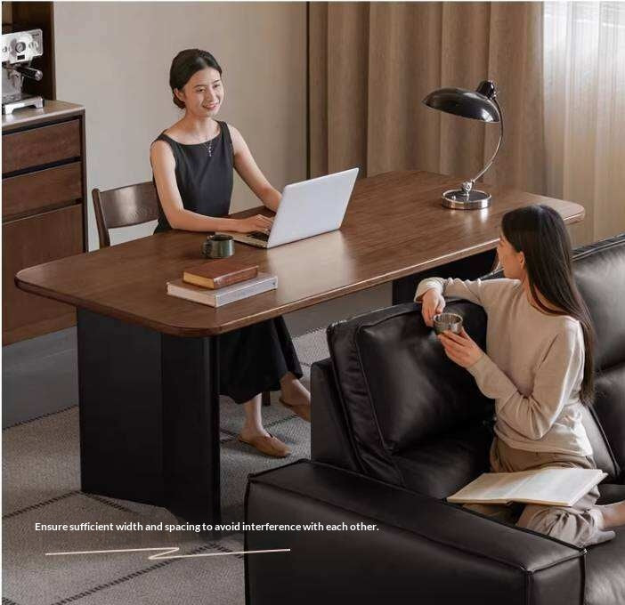 Black Walnut Solid Wood Dining Table with Italian Light Luxury Design