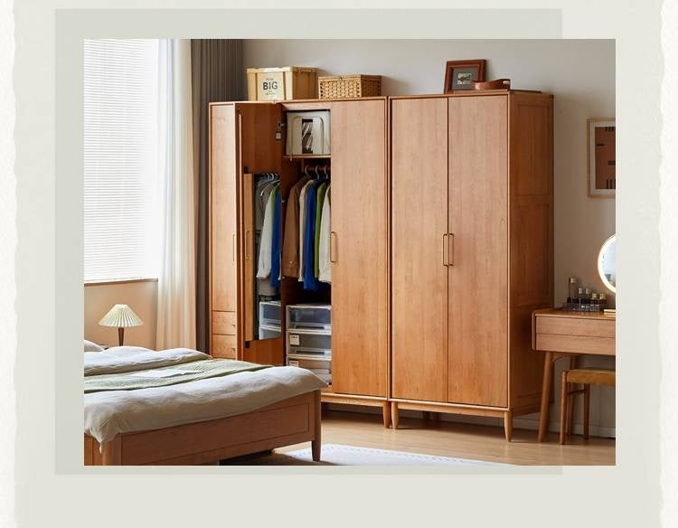 Cherry Solid Wood Fascinating Wardrobe.