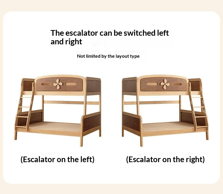 Rubberwood Solid Wood Children's Bunk Bed