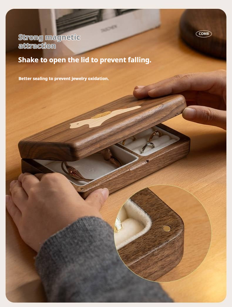 Black walnut, Cherry Solid Wood Handmade Jewelry Box