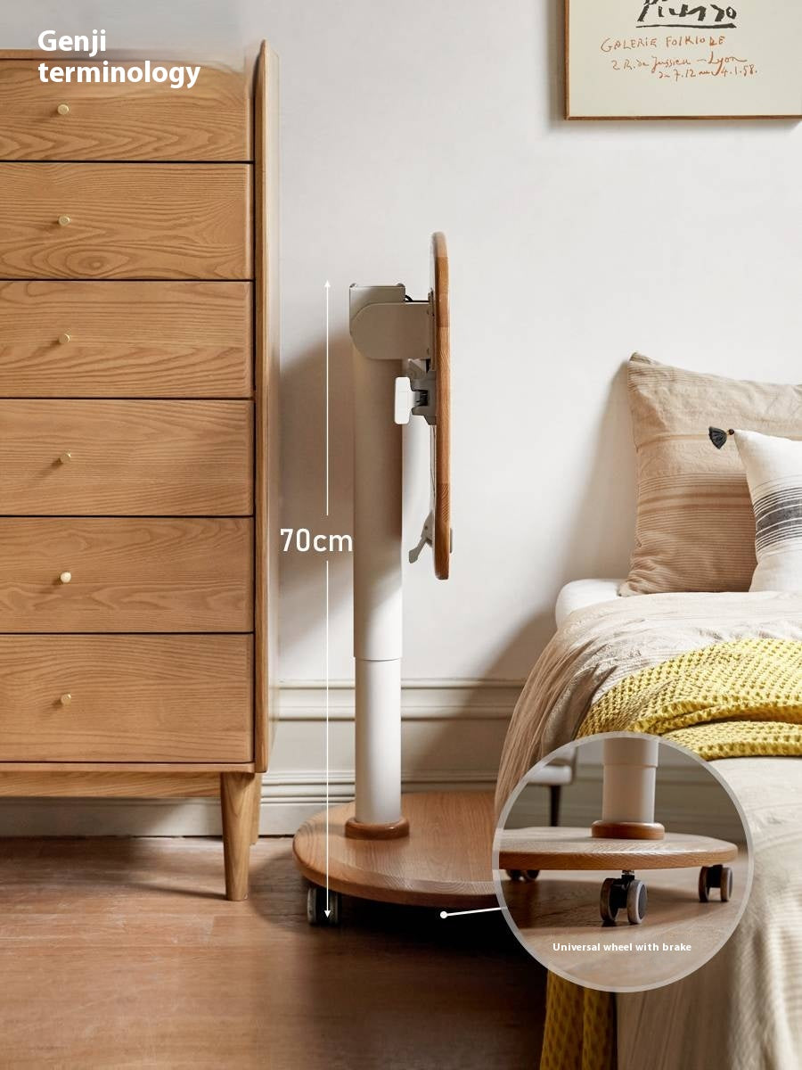 Oak Solid Wood Mobile Standing Desk