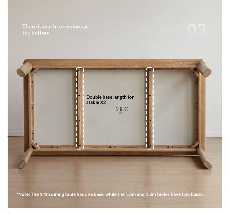 Ash, Oak Solid Wood Modern Minimalist Style Slab Dining Table