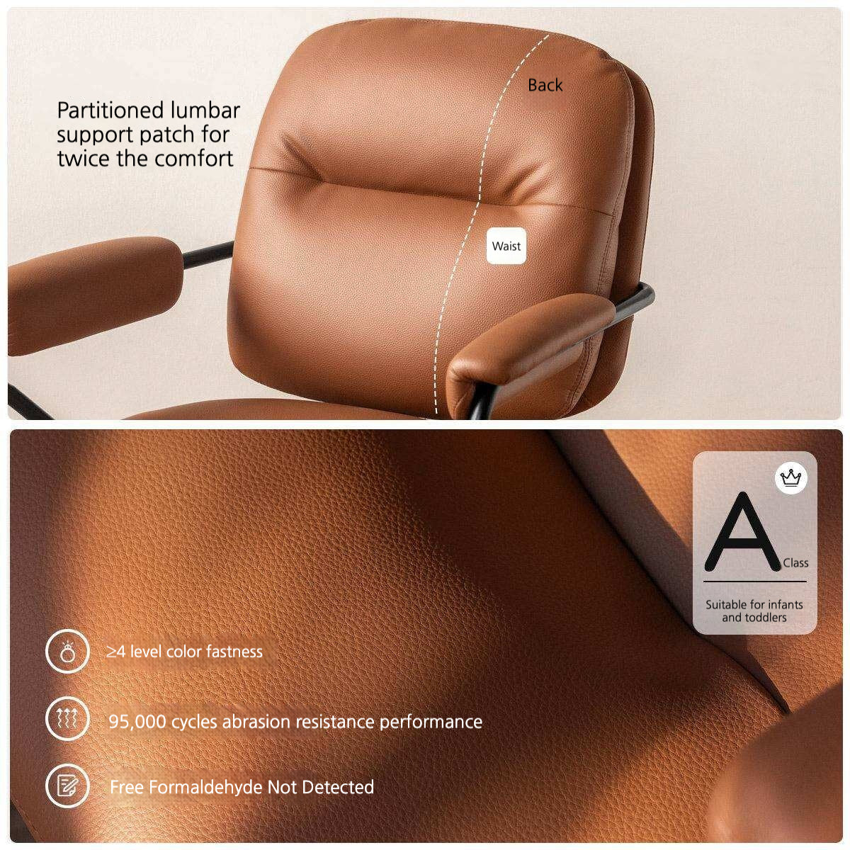 Leather Modern Liftable Armchair Office Chair