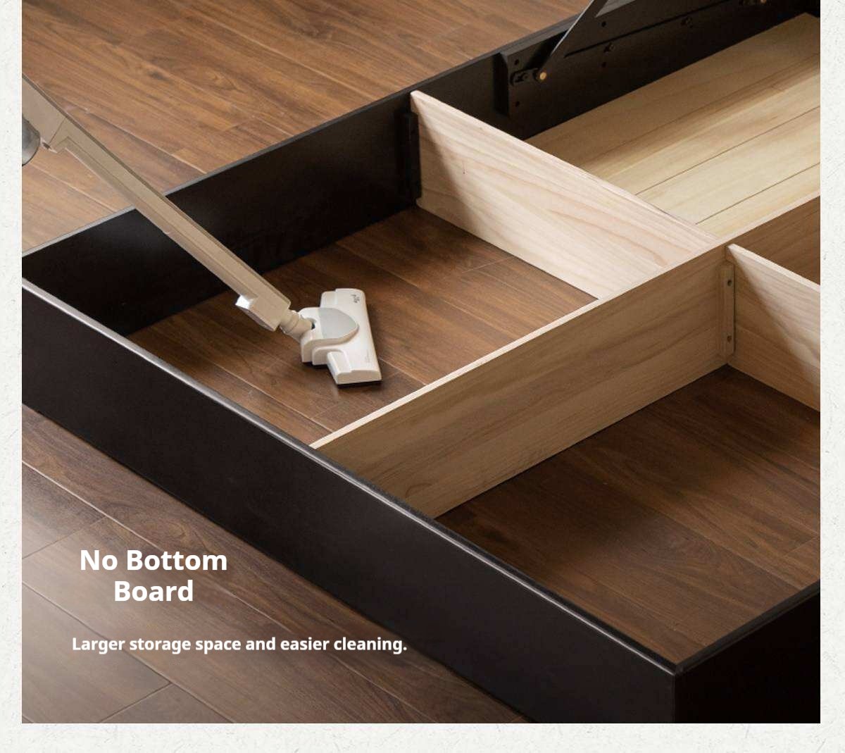 Poplar Solid Wood Channel Tufted Platform Bed with Gas Lift Storage
