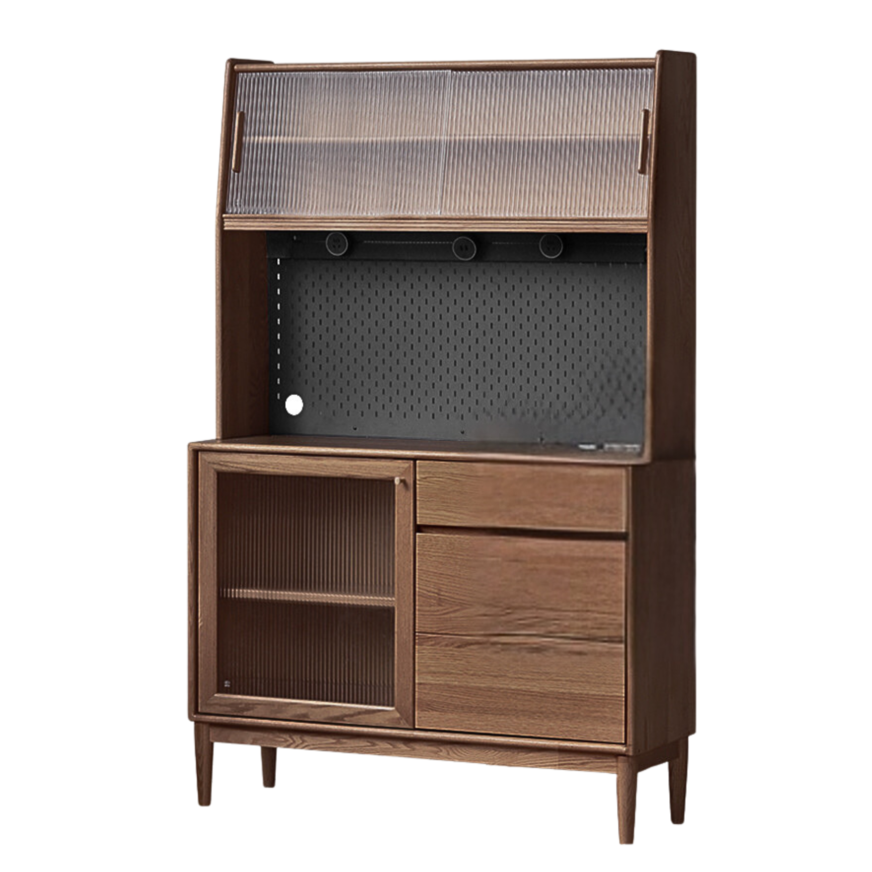 Oak Solid Wood Modern Dining Sideboard Against The Wall