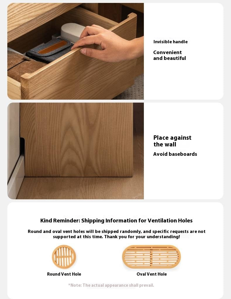 Ash Solid Wood Modern Nightstand