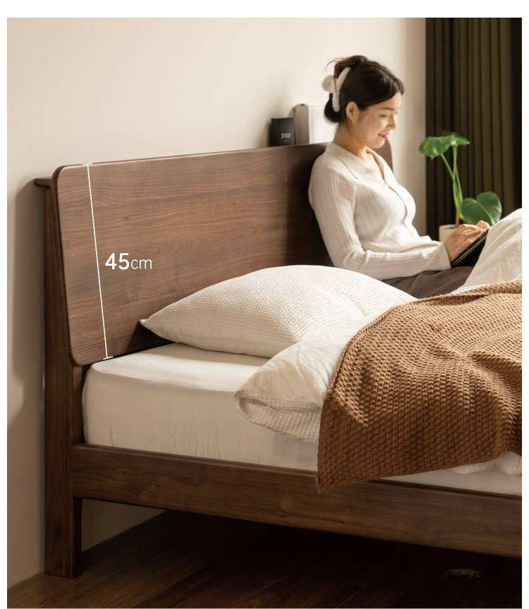 Black Walnut, Golden Sandalwood Solid Wood Bed