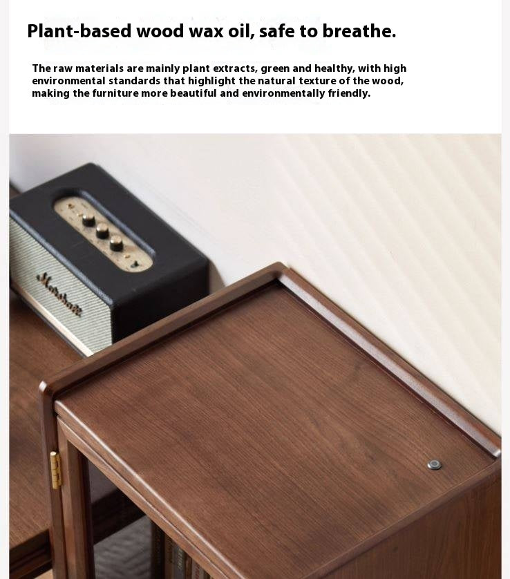 Sandalwood, Black Walnut Solid Wood Floor Storage Cabinet.