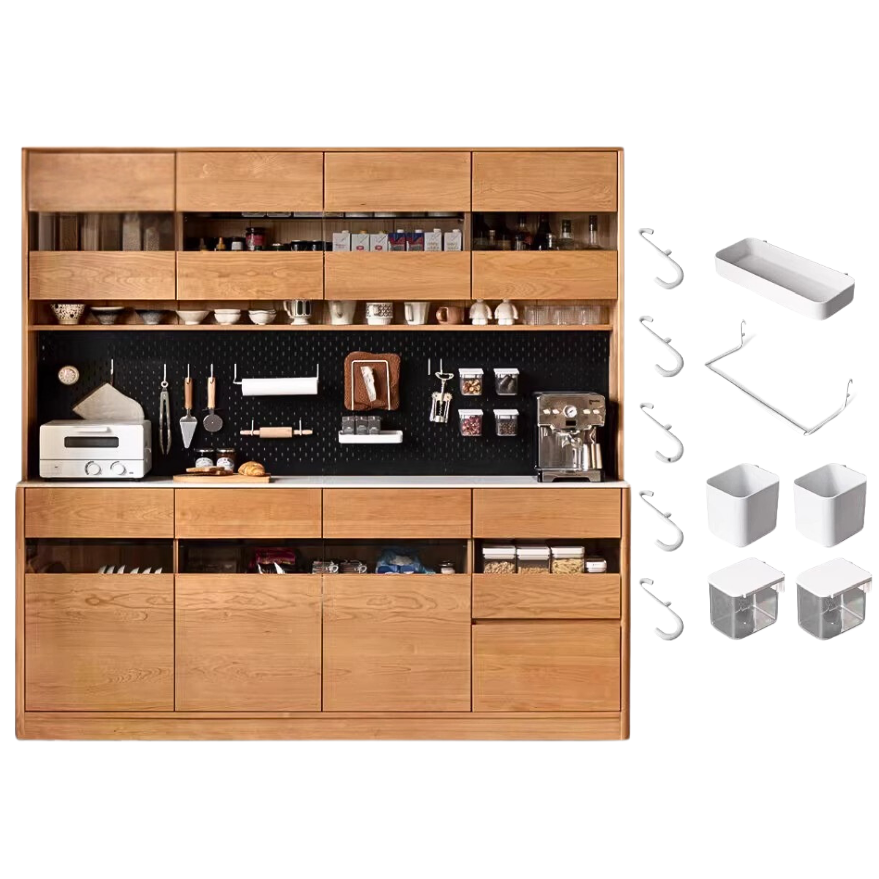 Cherry Solid Wood Large Capacity Storage Sideboard