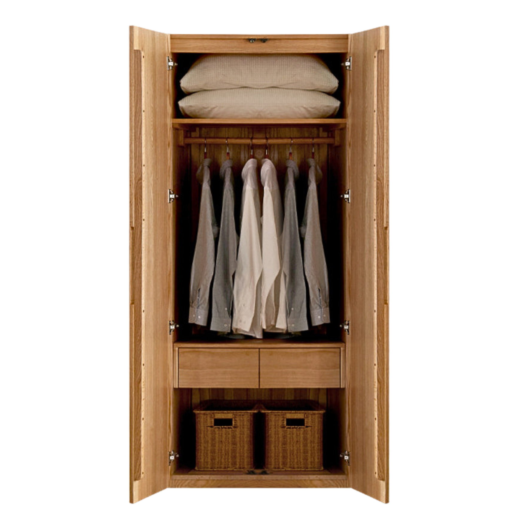 Oak Solid Wood Nordic Wardrobe.