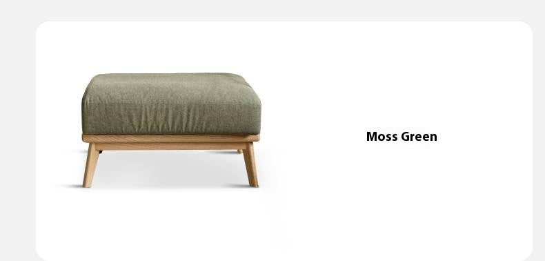 Ash, Oak, Black Walnut Solid Wood Fabric Footstool-