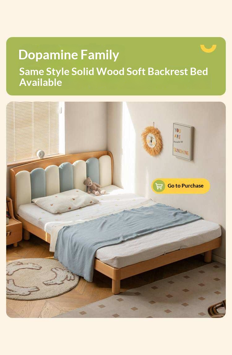 Oak Solid Wood Kids Bed with Adjustable Channel-Tufted Headboard and Gas-Lift Storage