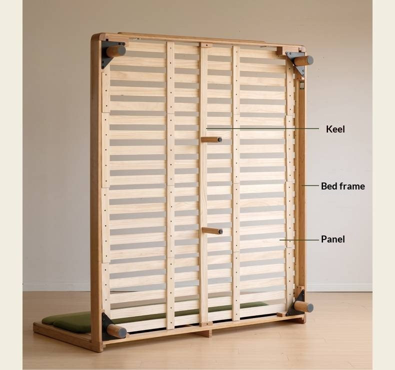 Cherry Solid Wood Fabric Soft Backrest Bed Modern Minimalist