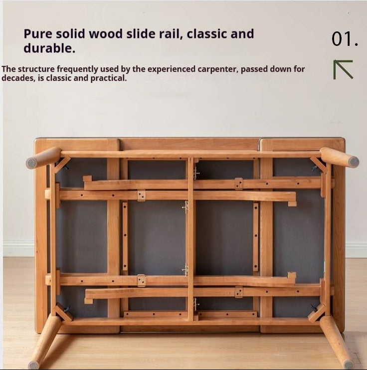 Cherry Solid Wood Extendable Slab Dining Table